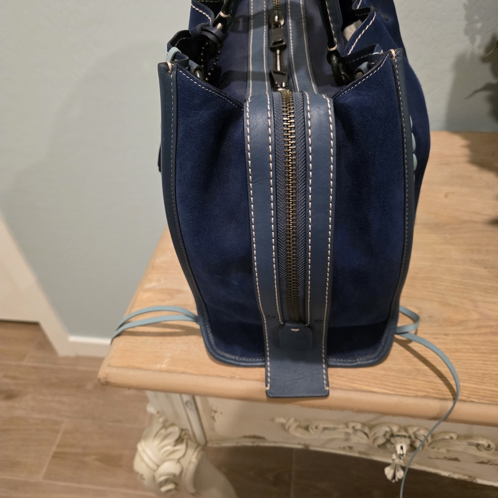 1941 COACH ROGUE 36 BLUE SUEDE CUSTOM WITH WHIPSTICH AND RIVETS, VGC - Picture 7 of 14